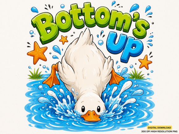 Bottoms Up Duck Summer PNG Design: Instant Summer Style