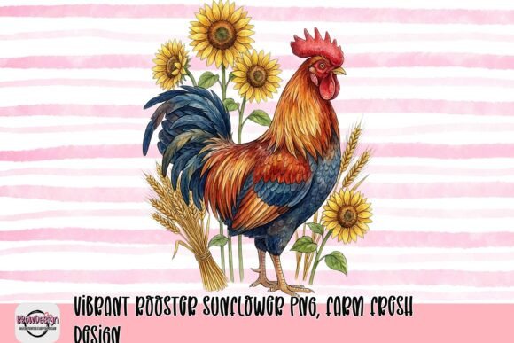 Bring Farmhouse Charm to Life with a Rooster & Sunflower PNG