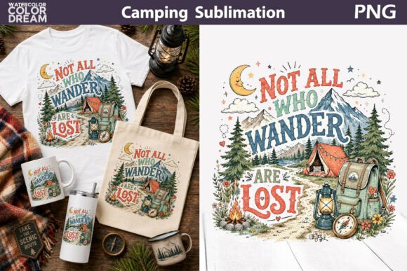 Camping T-Shirt Design: Vintage Outdoor Art for Your Projects