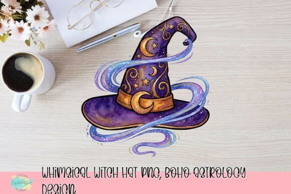 Celestial Charm: Styling Your Projects with a Whimsical Witch Hat PNG