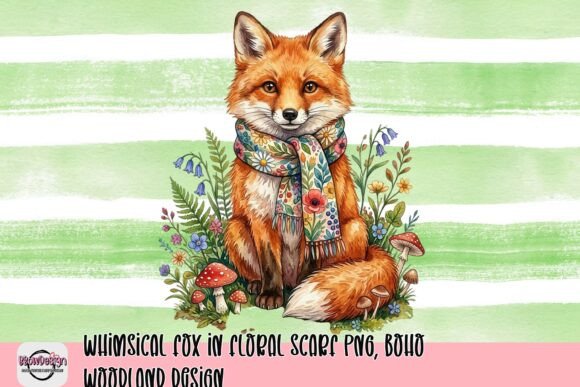 Charm Your Audience: The Whimsical Fox in Floral Scarf Design