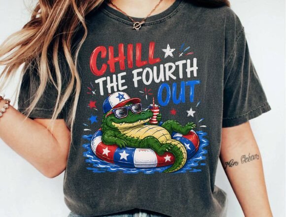 Chill the Fourth Out: Hilarious Gator Sublimation Design