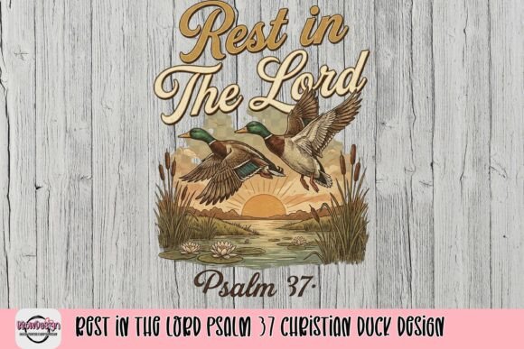 Find Serenity in Design: The Rest in the Lord Psalm 37 Christian Duck Design