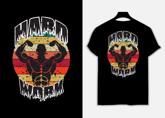 Hard Work Retro T-Shirt Design: Authentic Vintage Style