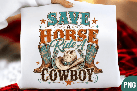 Save Horse Ride Cowboy PNG Design: Your Go-To for Western Charm