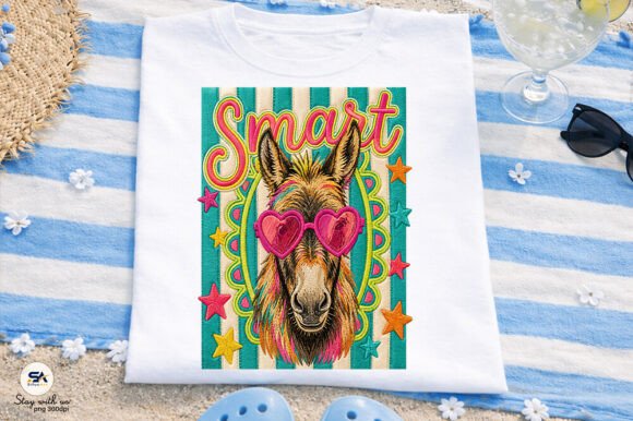 Smart Donkey Striped Preppy PNG Design: A Versatile Asset