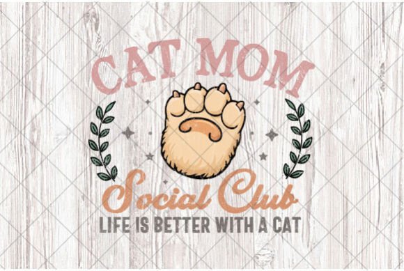 SVG Cat Mom Social Club: Retro Design for Modern Projects