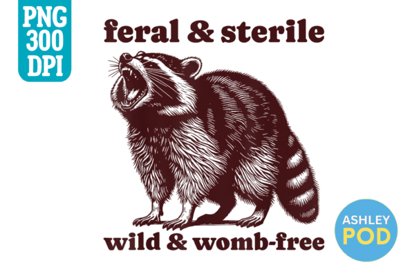 Unleash Your Wild Side: The Feral Steril Raccoon PNG Design